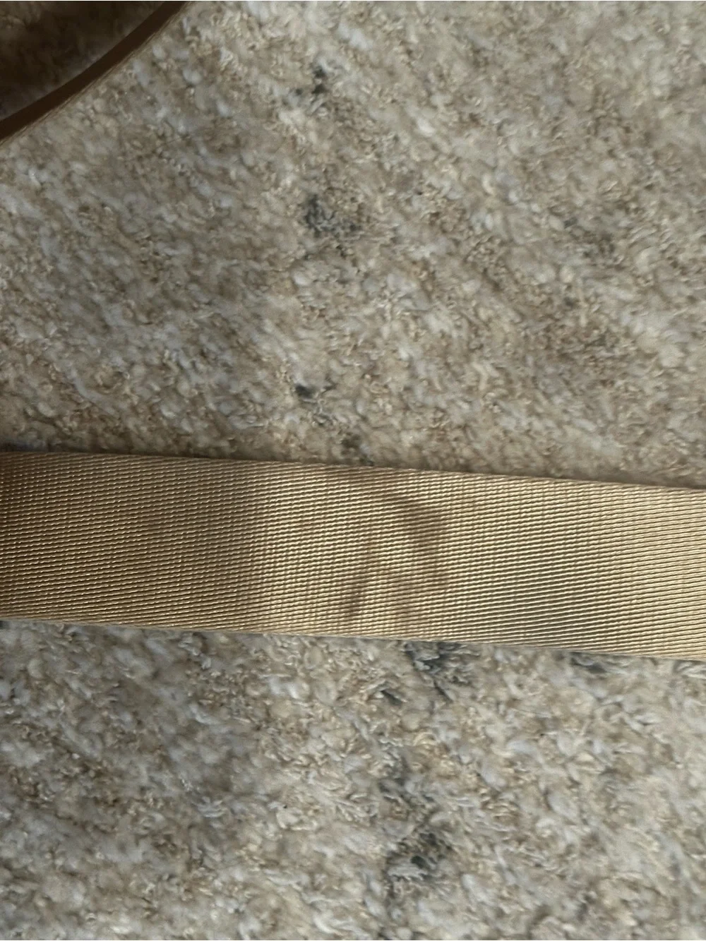 Michael Kors Gold Logo & Brown Leather Messenger with Beige Strap